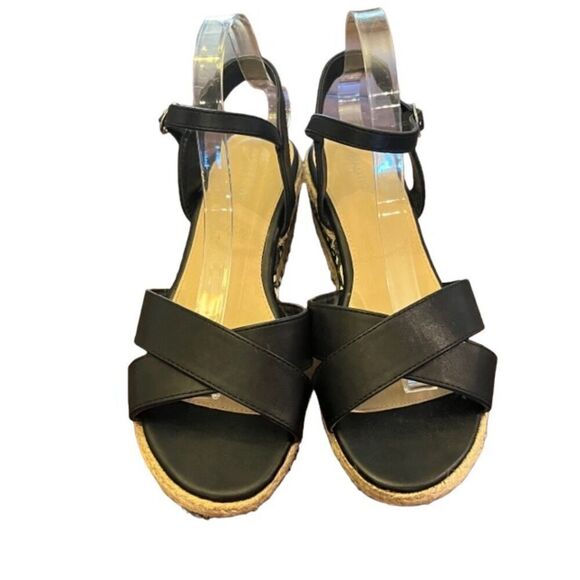 Nautica Jessi Ladies Black Ankle Strap Sandal Platform Espadrille Size 9 - Picture 4 of 8